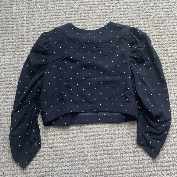 Alice McCall Oscar Top Size 4 NWT $245 Polka Dots Puff Sleeves Button Front - Picture 7 of 7